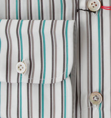 Kiton Brown Striped Cotton Shirt - Slim - (KT4272224) - Parent