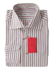 Kiton Brown Striped Cotton Shirt - Slim - 15/38 - (KT4272225)