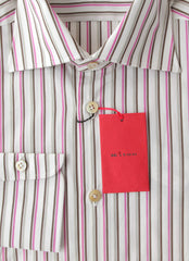 Kiton Brown Striped Cotton Shirt - Slim - (KT4272225) - Parent