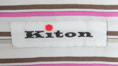 Kiton Brown Striped Cotton Shirt - Slim - (KT4272225) - Parent