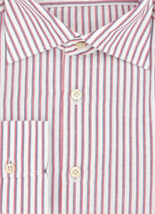 Kiton Red Striped Cotton Blend Shirt - Slim - (KT12122320) - Parent
