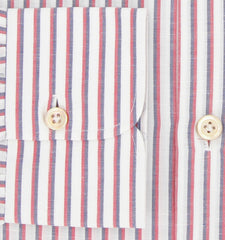 Kiton Red Striped Cotton Blend Shirt - Slim - (KT12122320) - Parent
