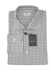 Kiton Gray Check Cotton Blend Shirt - Slim - (KT77223) - Parent