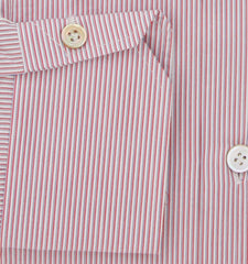 Kiton Red Striped Cotton Shirt - Slim - (KT12122327) - Parent