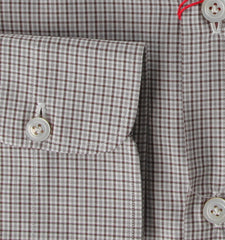 Kiton Brown Micro-Check Cotton Shirt - Slim - (KT423224) - Parent