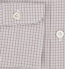 Kiton Brown Plaid Cotton Shirt - Slim - (KT12122321) - Parent