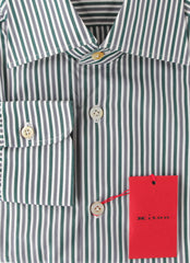 Kiton Green Striped Cotton Shirt - Slim - (KT4232211) - Parent