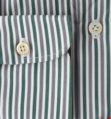 Kiton Green Striped Cotton Shirt - Slim - (KT4232211) - Parent