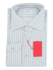 Kiton Green Striped Cotton Shirt - Slim - (KT12122325) - Parent