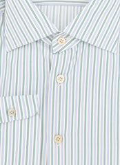 Kiton Green Striped Cotton Shirt - Slim - (KT12122325) - Parent