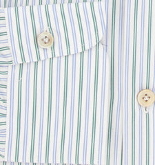 Kiton Green Striped Cotton Shirt - Slim - (KT12122325) - Parent