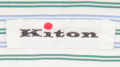 Kiton Green Striped Cotton Shirt - Slim - (KT12122325) - Parent