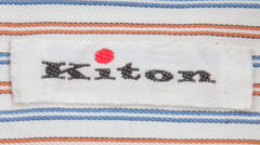 $600 Kiton Blue Striped Cotton Shirt - Slim - (KT1122232) - Parent
