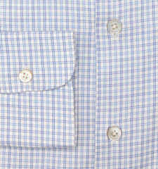 Kiton Light Blue Micro-Check Cotton Shirt - Slim - (KT0629227) - Parent