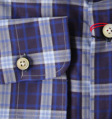 Kiton Blue Window Pane Cotton Shirt - Slim - (KT423226) - Parent