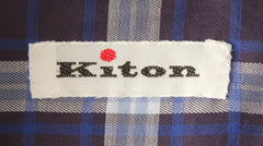 Kiton Blue Window Pane Cotton Shirt - Slim - (KT423226) - Parent