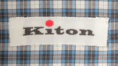 Kiton Blue Check Cotton Shirt - Slim - (KT4272220) - Parent