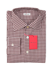 Kiton Brown Plaid Cotton Shirt - Slim - 15.5/39 - (KT06292212)