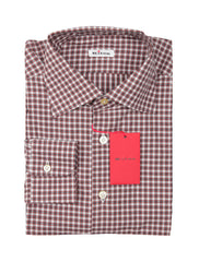 Kiton Brown Plaid Cotton Shirt - Slim - (KT06292212) - Parent