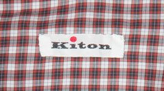 Kiton Brown Plaid Cotton Shirt - Slim - (KT06292212) - Parent