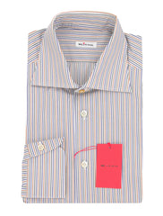 Kiton Blue Striped Cotton Shirt - Slim - 17.5/44 - (KT11302321)