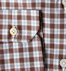 Kiton Brown Check Cotton Shirt - Slim - (KT4232210) - Parent