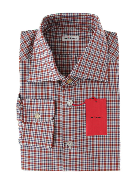 Kiton Brown Check Cotton Shirt - Slim - (KT423222) - Parent