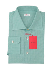 Kiton Green Check Cotton Shirt - Slim - 15.75/40 - (KT0629223)