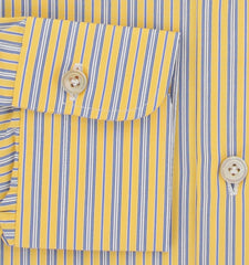Kiton Yellow Striped Cotton Shirt - Slim - (KT210248) - Parent
