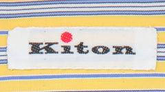 $600 Kiton Yellow Striped Cotton Shirt - Slim - (KT210248) - Parent