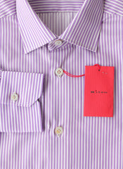Kiton Purple Striped Cotton Shirt - Slim - (KT4272210) - Parent