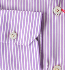 Kiton Purple Striped Cotton Shirt - Slim - (KT4272210) - Parent