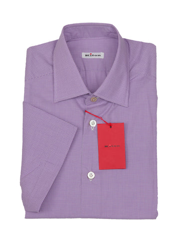 Kiton Purple Short Sleeved Shirt - Slim