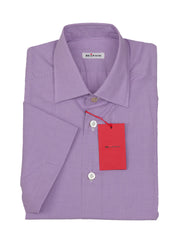 Kiton Purple Short Sleeved Cotton Shirt - Slim - (KT06292217) - Parent