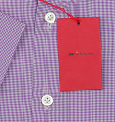 Kiton Purple Short Sleeved Cotton Shirt - Slim - (KT06292217) - Parent