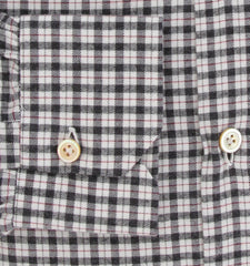 $600 Kiton Black Plaid Flannel Shirt - Slim - (KT916269) - Parent