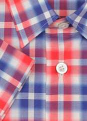 Kiton Red Plaid Cotton Shirt - Slim - (KT413235) - Parent