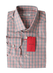 Kiton Pink Check Cotton Shirt - Slim - 15.75/40 - (KT4272212)