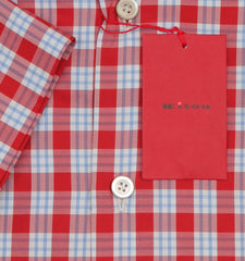 Kiton Red Short Sleeved Cotton Shirt - Slim - (KT06292219) - Parent
