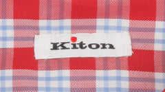 Kiton Red Short Sleeved Cotton Shirt - Slim - (KT06292219) - Parent