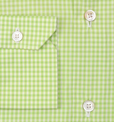 Kiton Green Micro-Check Cotton Shirt - Slim - (KT06292214) - Parent