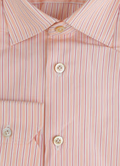Kiton Orange Striped Cotton Shirt - Slim - (KT12122333) - Parent
