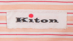 Kiton Orange Striped Cotton Shirt - Slim - (KT12122333) - Parent
