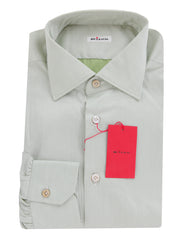 Kiton Light Green Solid Cotton Shirt - Slim - 16/41 - (KT1122231)