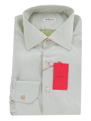 $600 Kiton Light Green Solid Cotton Shirt - Slim - (KT1122231) - Parent