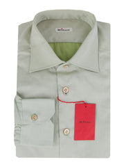 $600 Kiton Light Green Solid Cotton Shirt - Slim - (KT1114236) - Parent