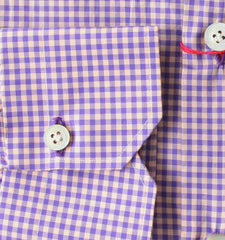 Kiton Purple Check Cotton Shirt - Slim - (KT427225) - Parent