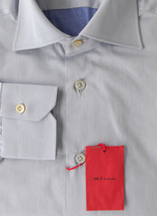 Kiton Light Blue Solid Cotton Shirt - Slim - (KT4272211) - Parent