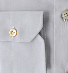 Kiton Light Blue Solid Cotton Shirt - Slim - (KT4272211) - Parent