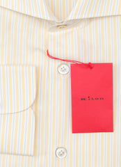 Kiton Yellow Striped Cotton Shirt - Slim - (KT06292215) - Parent